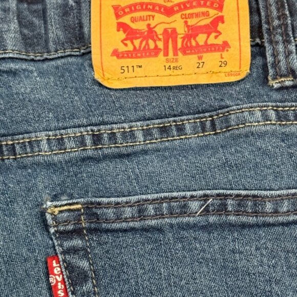 Levi’s Boys 511 Slim Flex Adjustable Waist Stretch Straight Leg Jeans (Size: 14) - Picture 16 of 16